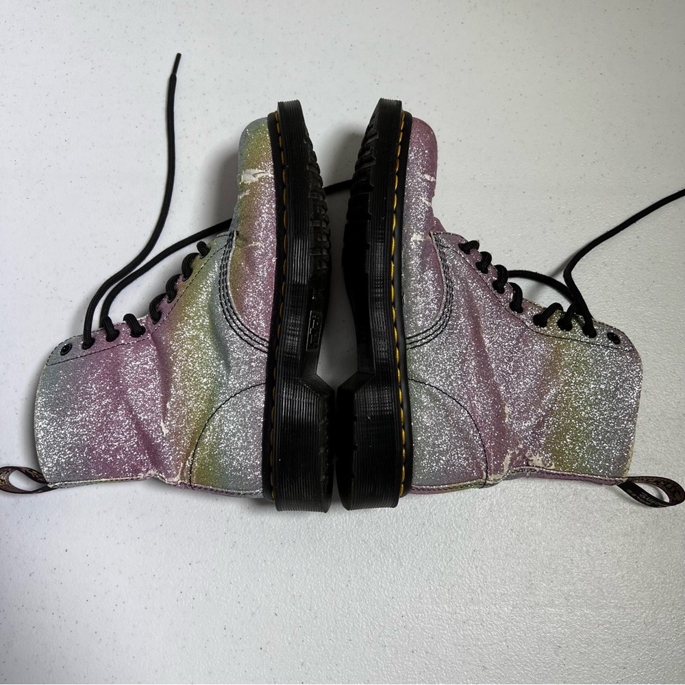 Doc Martens Pascal Rainbow Glitter Combat Boots S… - image 6